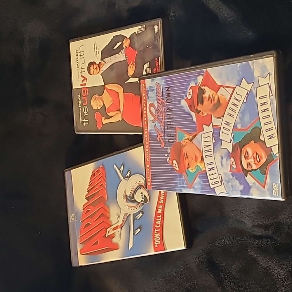 WAS $120  VINTAGE Used DVD'S AIRPLANE & UGLY TRUTH & A LEAGUE OF THEIR OWN